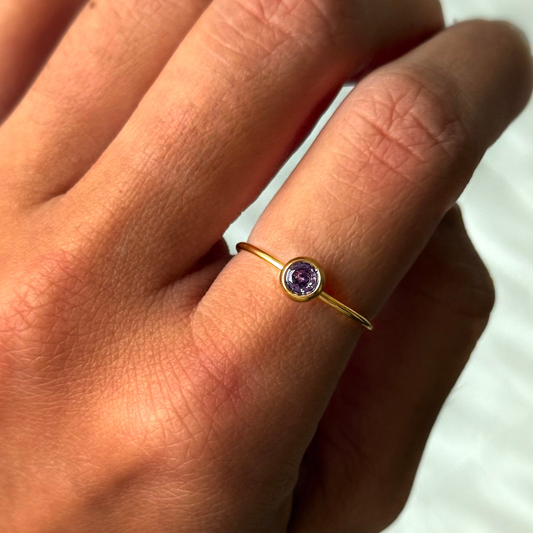 ANILLO ZINNIA PURPLE GOLD