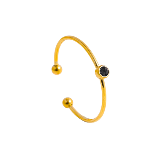 ANILLO ZINNIA BLACK GOLD