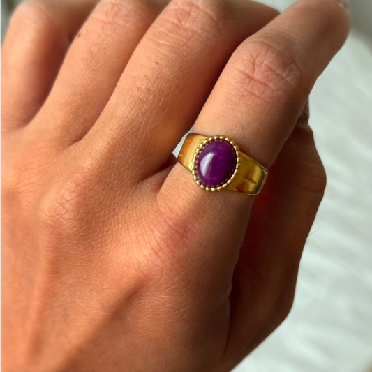 ANILLO LOUISE PURPLE GOLD