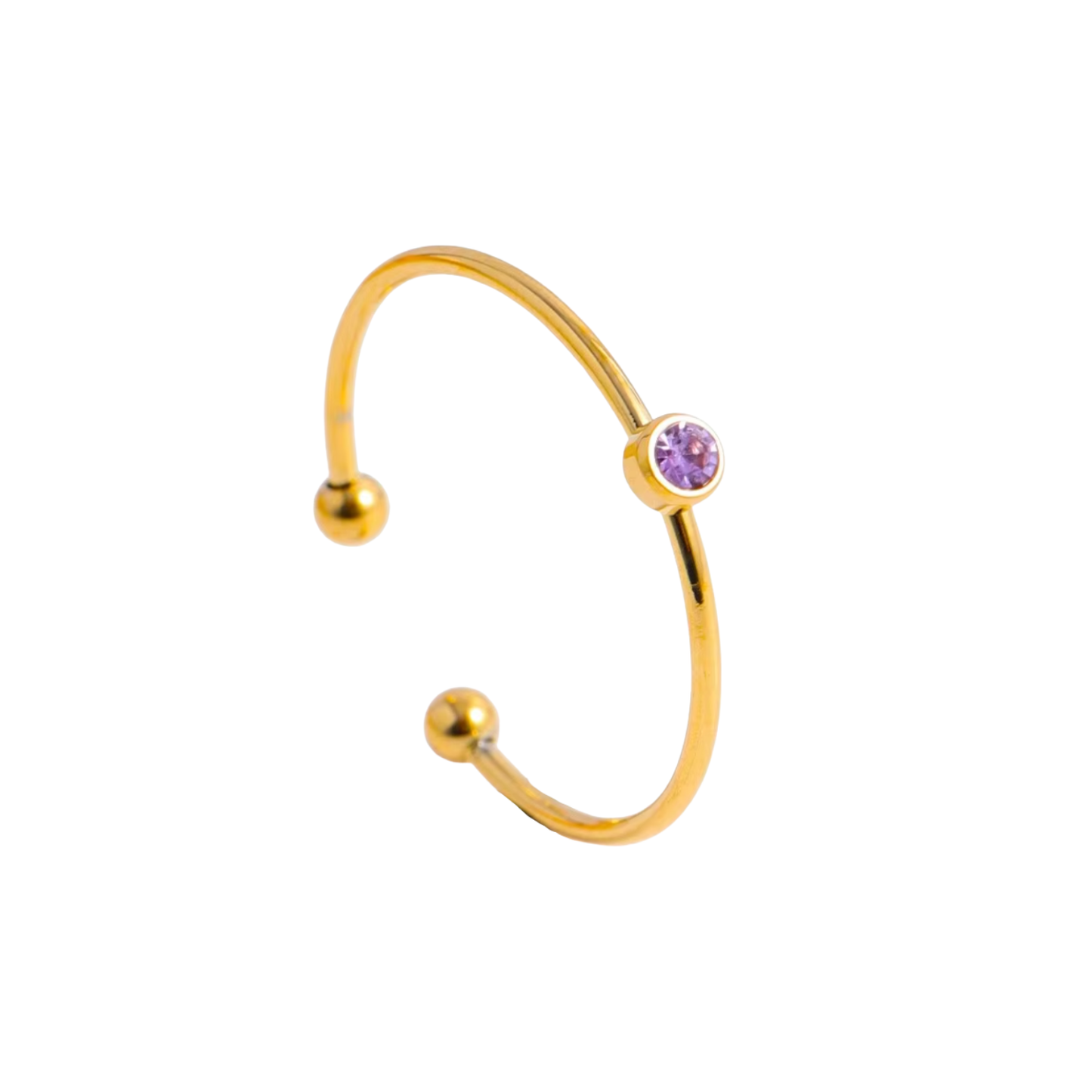 ANILLO ZINNIA PURPLE GOLD