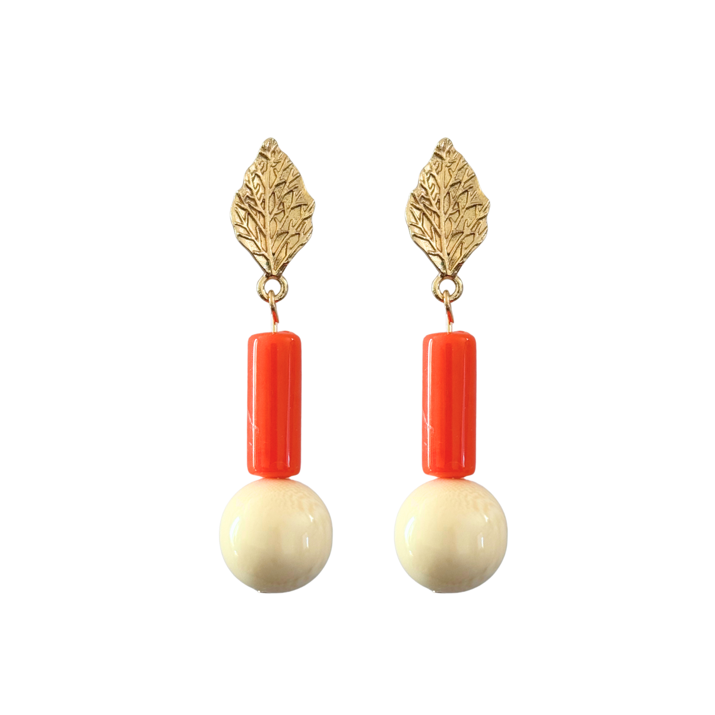 PENDIENTES HOJA NARANJA