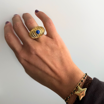 ANILLO ORIA BLUE GOLD