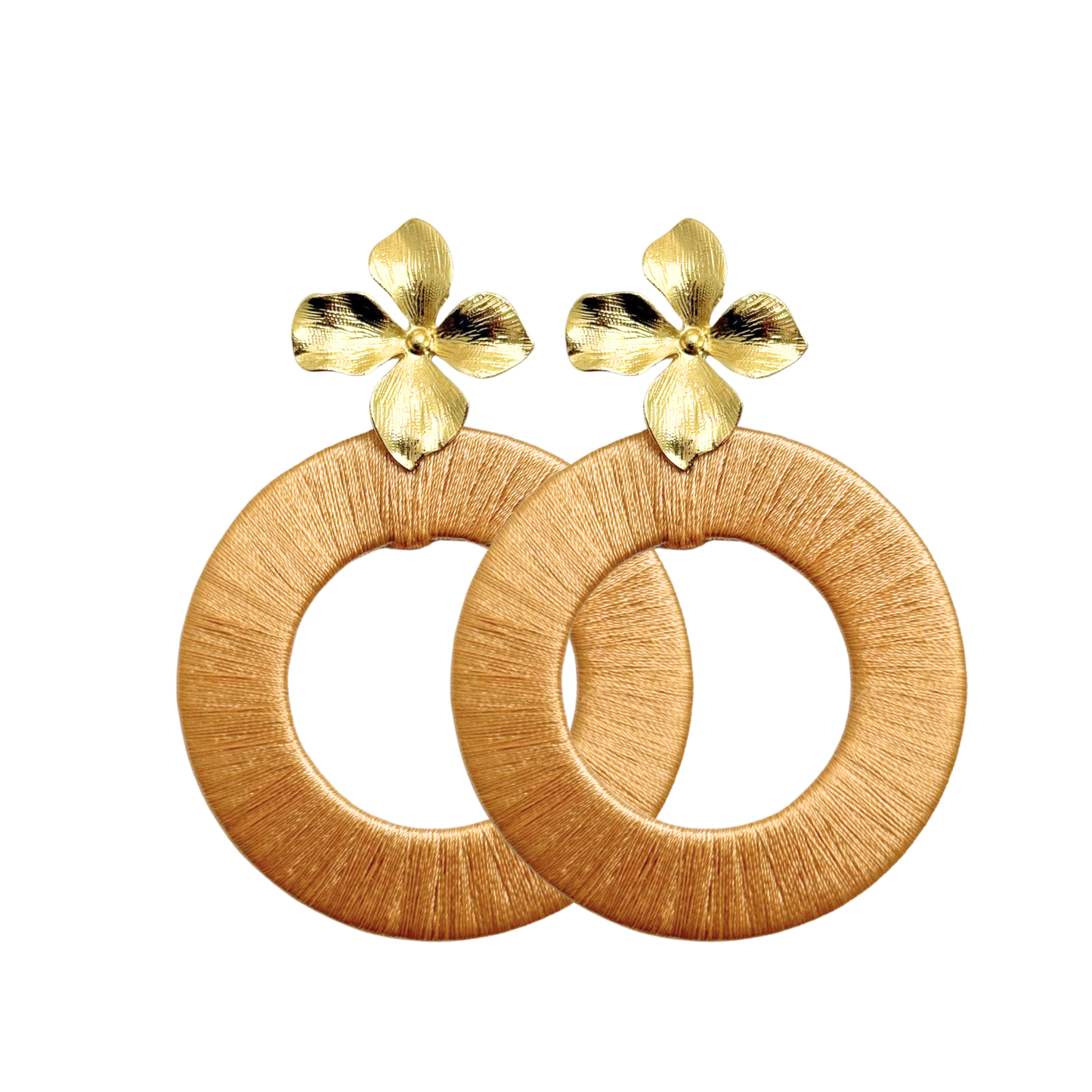 PENDIENTES FLOR BEIGE
