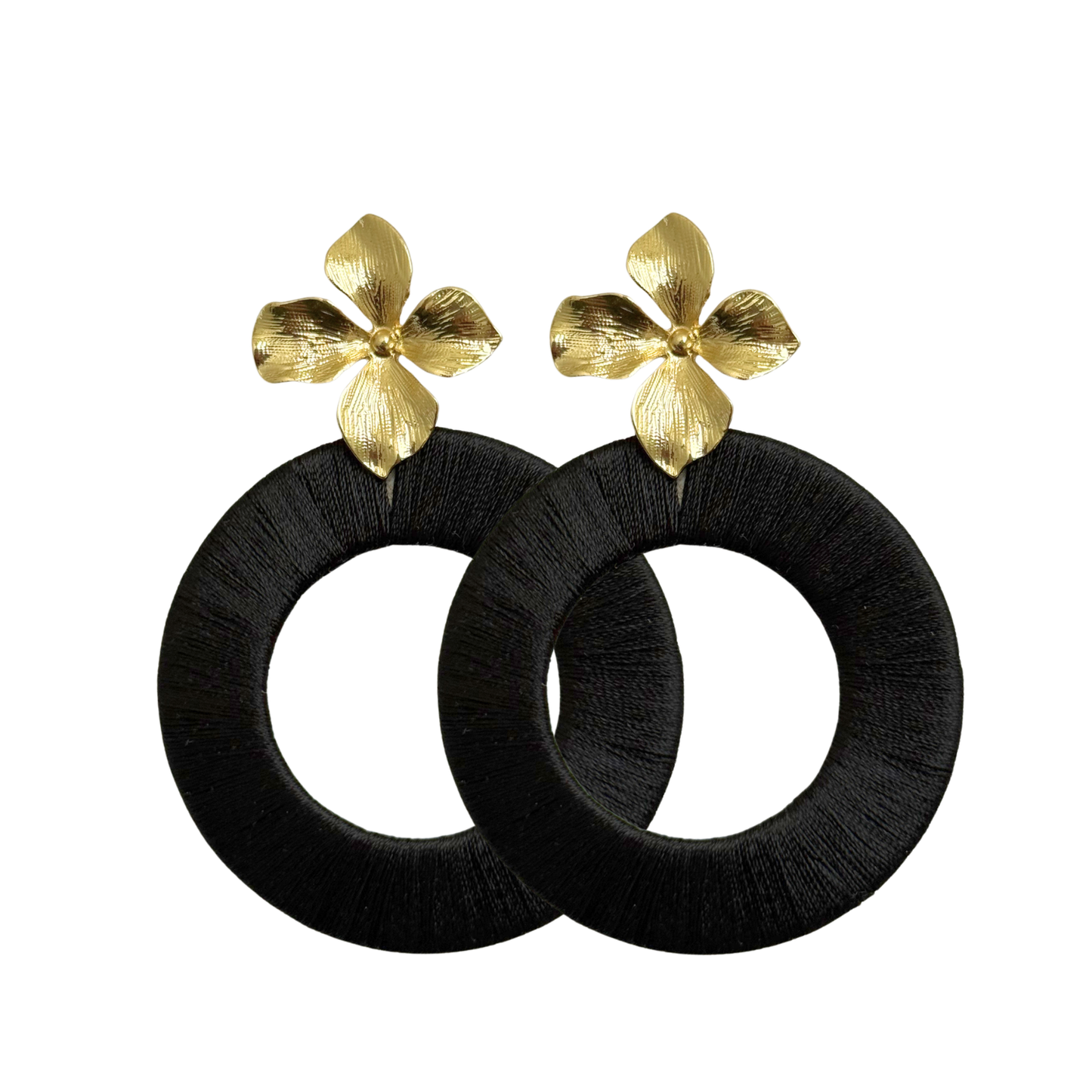 PENDIENTES FLOR NEGRO