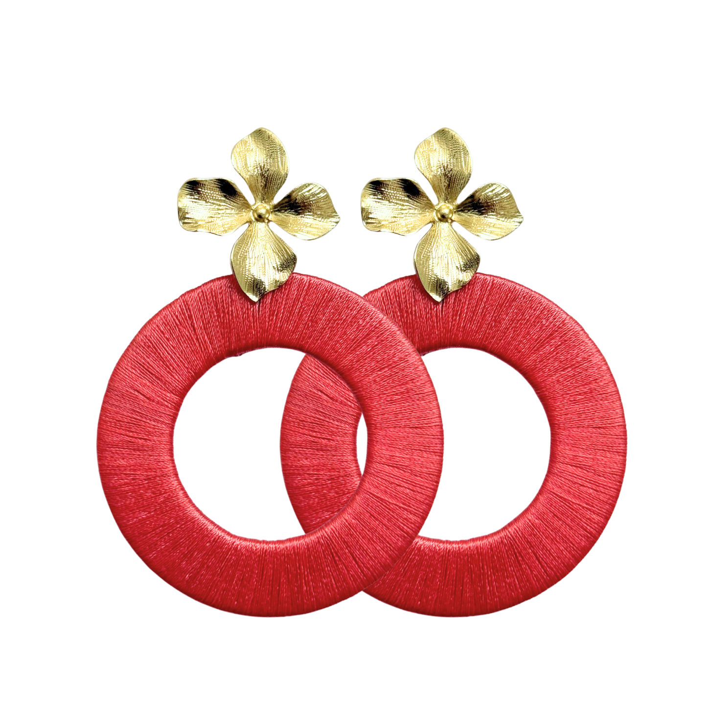 PENDIENTES FLOR ROSA